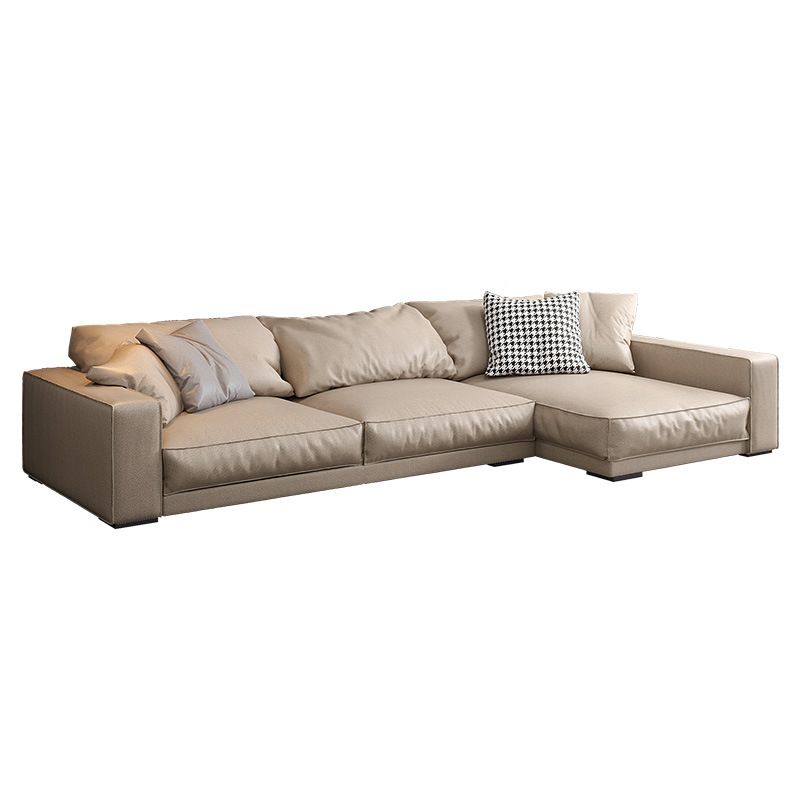 Modern Right Hand Facing Sofa & Chaise with Square Arm for Living Room