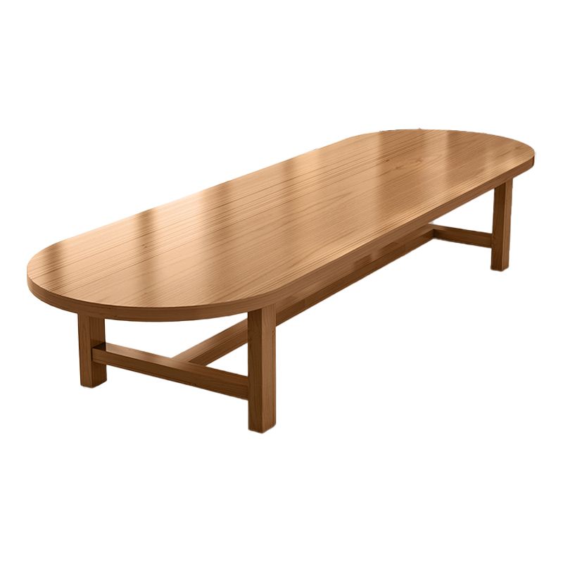 Modern Oval Trestle Dining Table Solid Wood Natural Home Kitchen Dinner Furniture