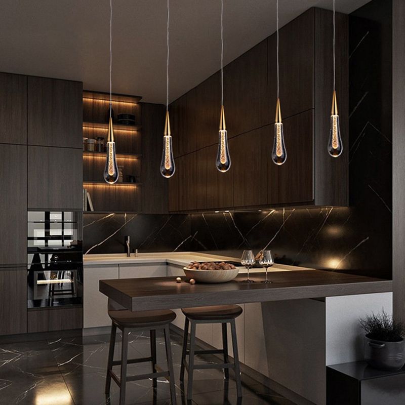 Ultra-moderne Einfachheit Tränen hängen Deckenleuchte Kristall-Aufhängungs-Anhänger Licht für das Restaurant