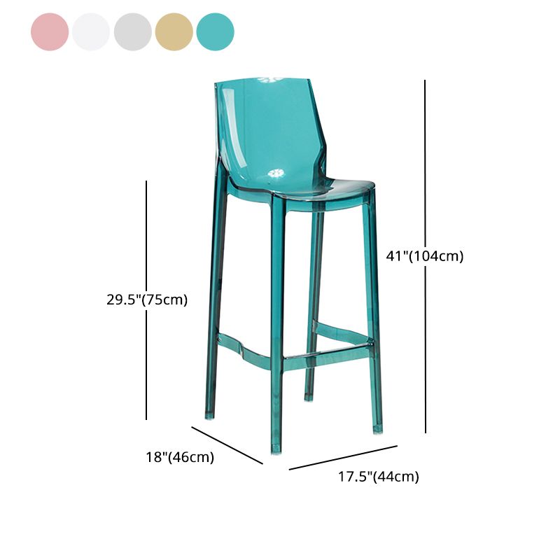 Taburete contemporáneo de la barra de la barra sin brazo Taburete de barra baja con reposapiés (juego de 4)