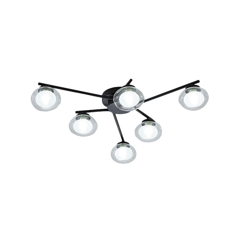 Laut de plafond ovale moderne lampe de plafond multi-tampon Semi-Flush Mount Light For Dining Table