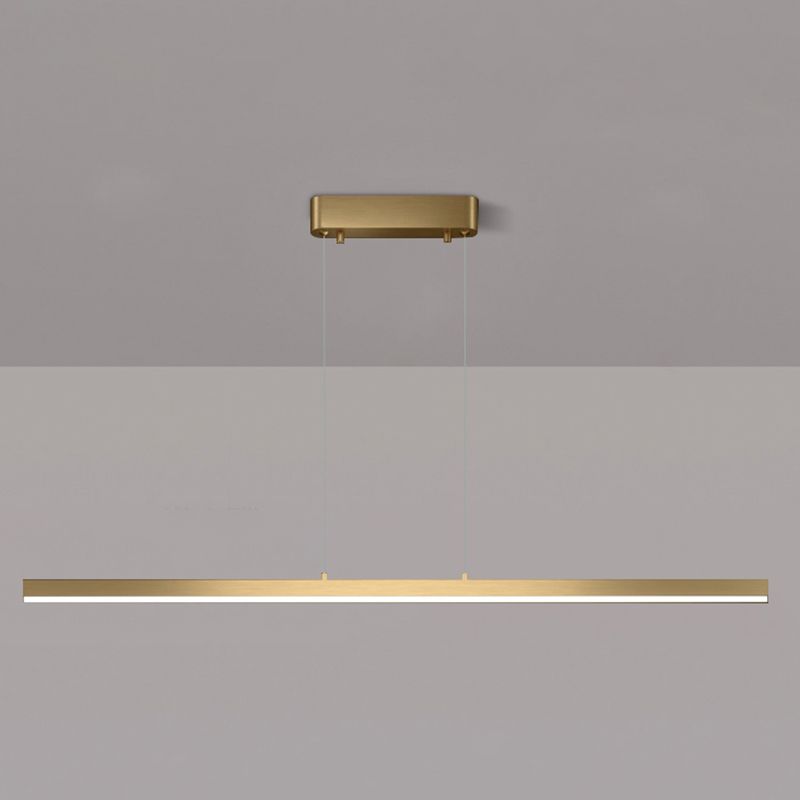 Gold Aluminum Island Lamps Linear Restaurant LED Pendant Lights with Acrylic Shade