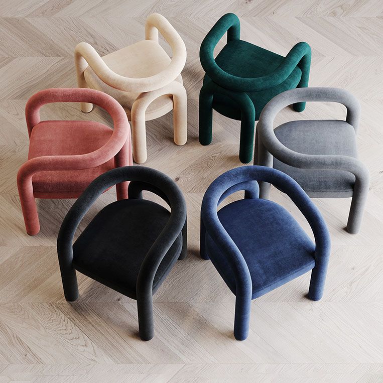 Modern Design Armless Open Back Chairs Fabric Dining Chairs for Home