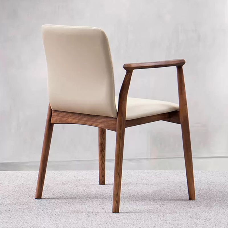Contemporary Solid Wood Dining Chair Upholstered Arm Chair Home