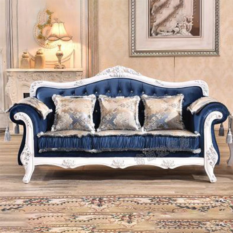 Traditional Standard Flared Arm Settee Couch for Three People