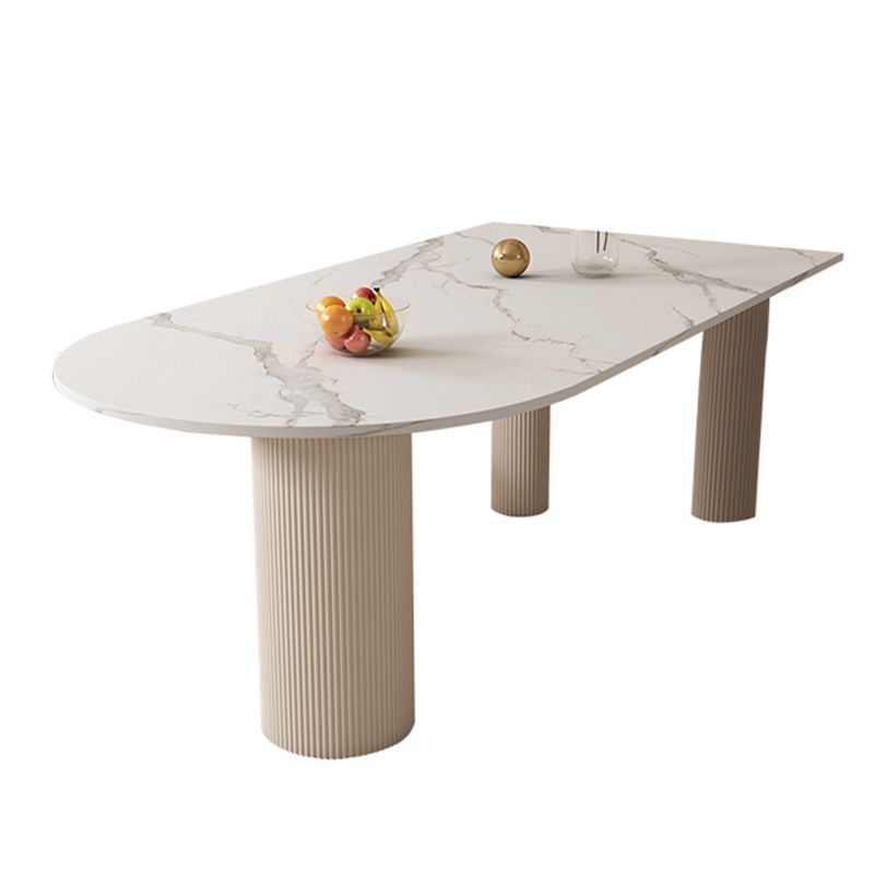 Contemporary Style Dining Sintered Stone Table Metal Table for Kitchen