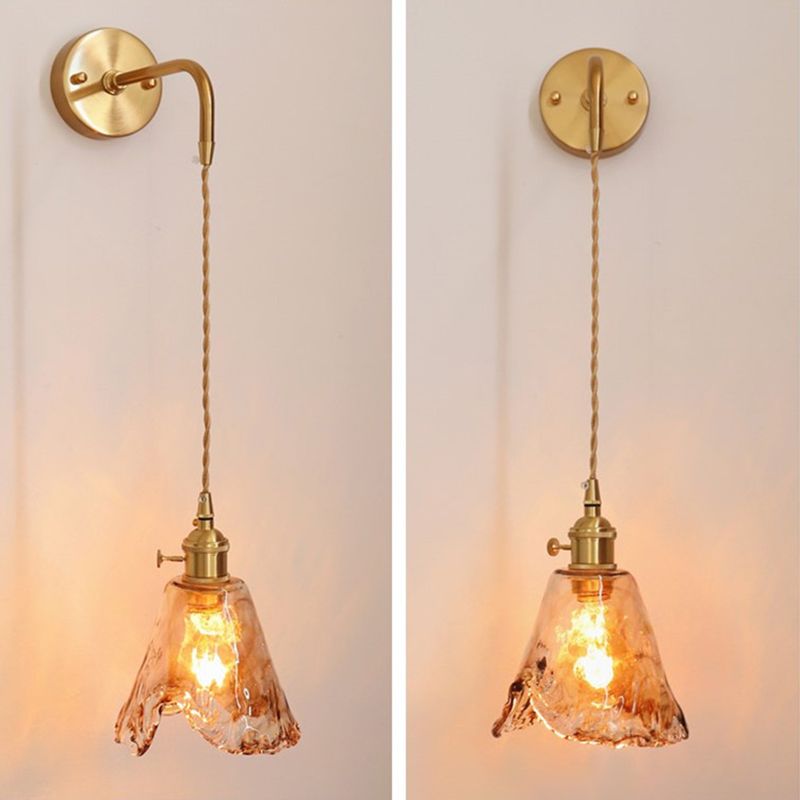 Binnen 1-Bulb Down Light Wall SCONCE LICHTING INDUSTRIËLE BRUIN GLAS SCONCE LICT BEMIDING