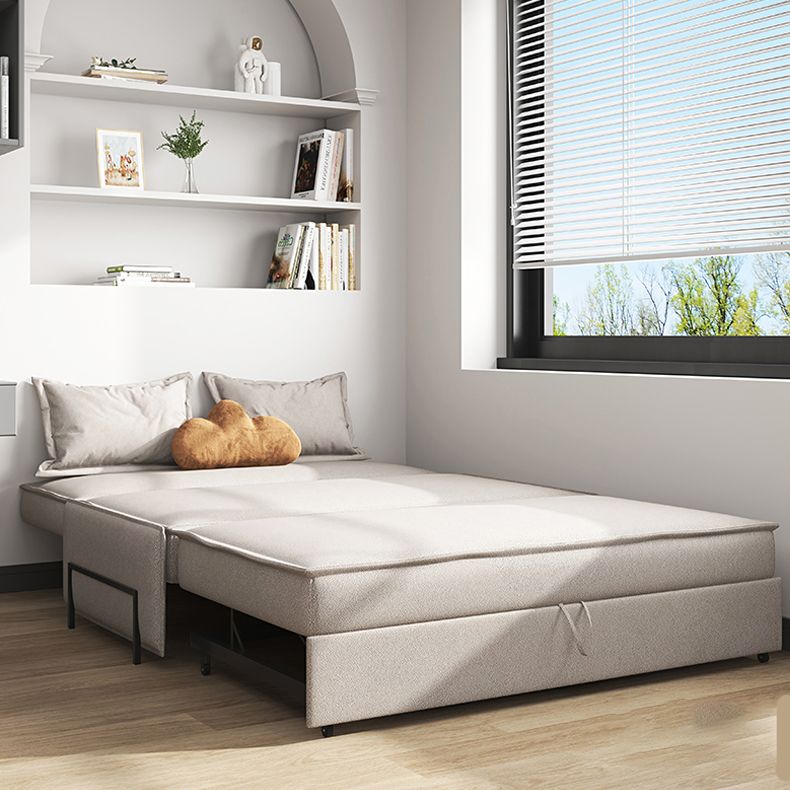 Gray Faux leather Sleeper Sofa 34.64" Wide Armless Sofa Bed with Upholstered