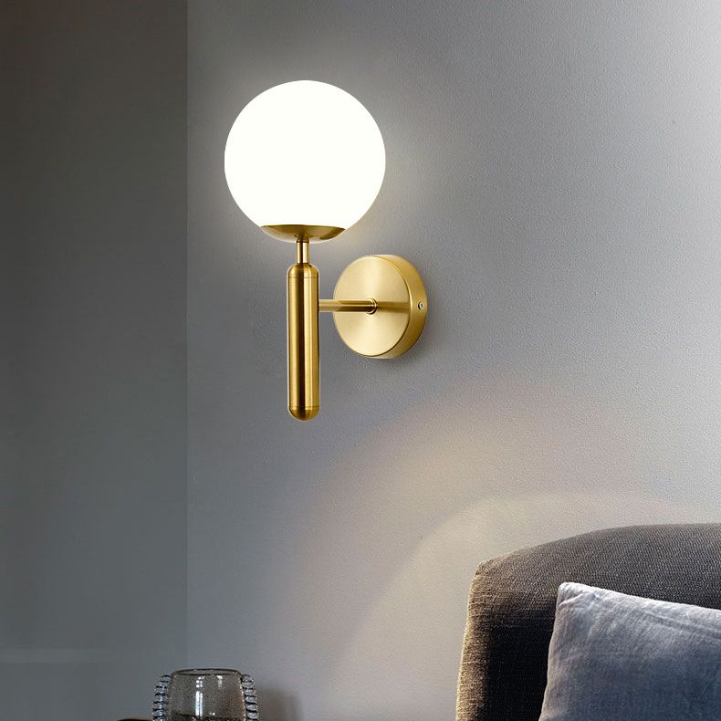 Industrial Bath Vanity Lighting Globe Shaded Golden / Black Vanity Lamp for Bathroom