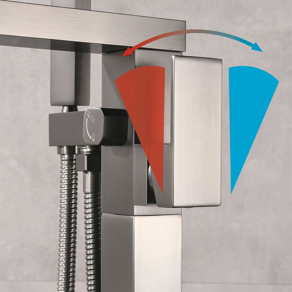 Floor Mounted Metal Freestanding Tub Filler 1 Handle Freestanding Faucet with Hose