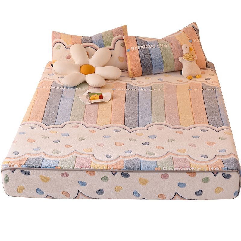 Micro Flannel Sheet Cartoon Print Breathable Ultra-Soft Non-Pilling Sheet