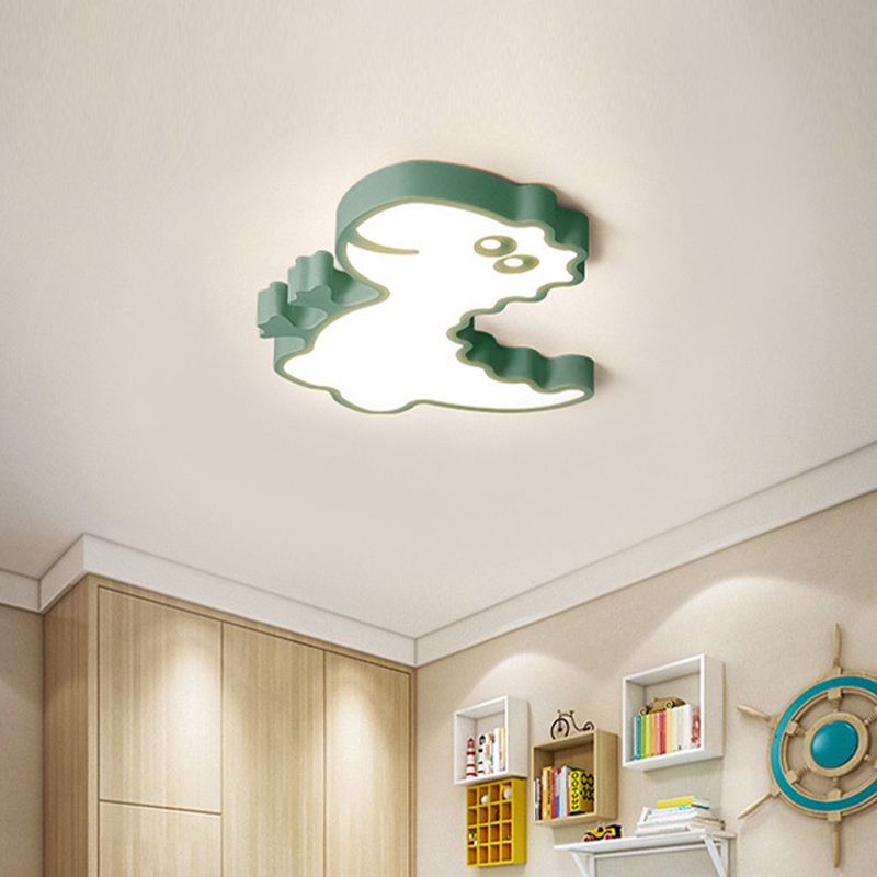 Dinosaurus inbouwlamp kinderijzer wit/roze/groen LED dichtbij plafondverlichting voor kinderslaapkamer