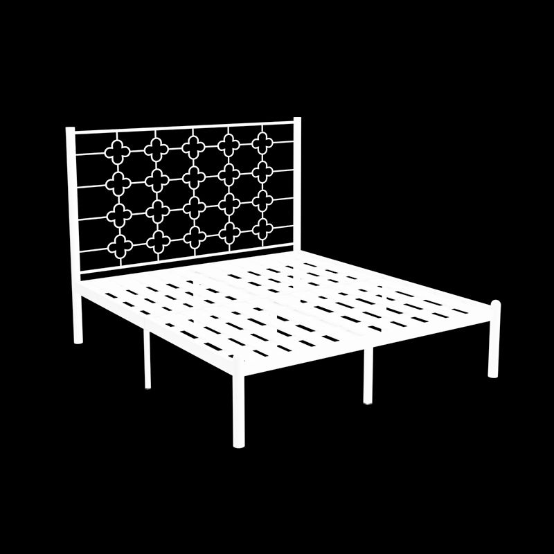 Metallic Open-Frame Bed Glam Standard Bed with Headboard, 49" Tall
