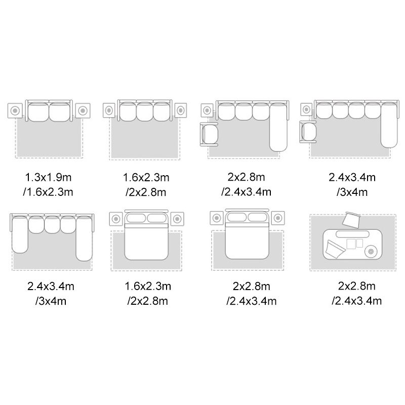 Modern Geometric Area Carpet Polyester Medium Living Room Rug with Non-Slip Backing