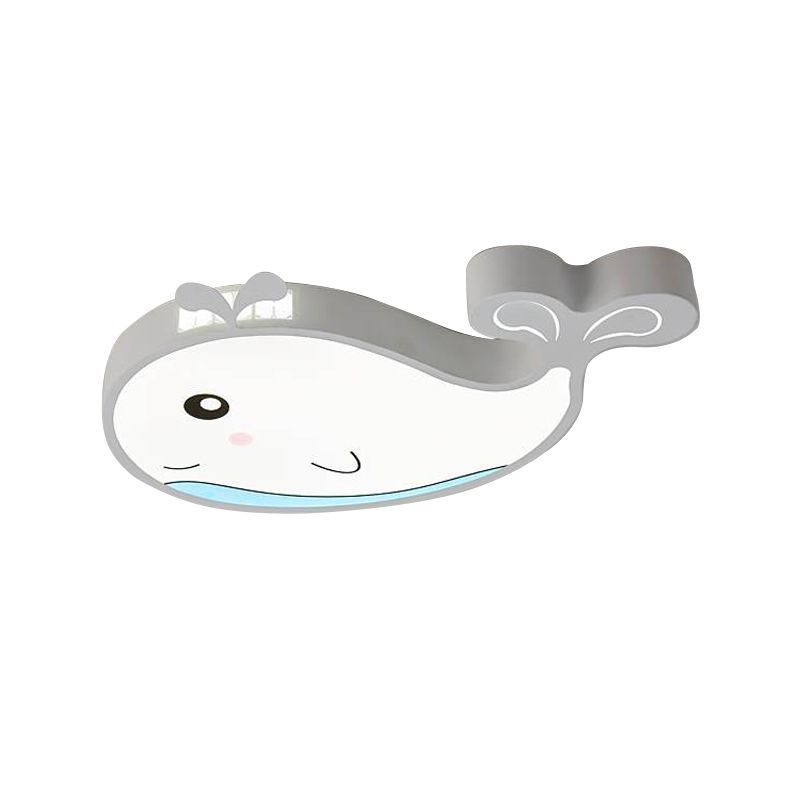 Whale Kids Room Ceiling Flush Mount Acryl Cartoon LED Flush Montage Beleuchtung in Blau/Weiß/Pink