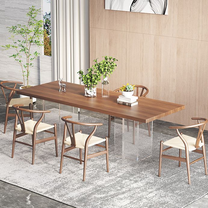 Modern 1/6 Pieces Dining Set Rectangle Pine Wood Dining Table for Dining Room