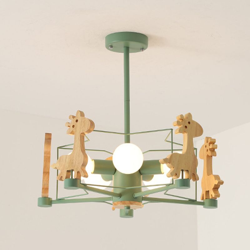 Nordic Style Macron Chandelier Metal 5 Head Pendant Lighting Fixtures for Bedroom