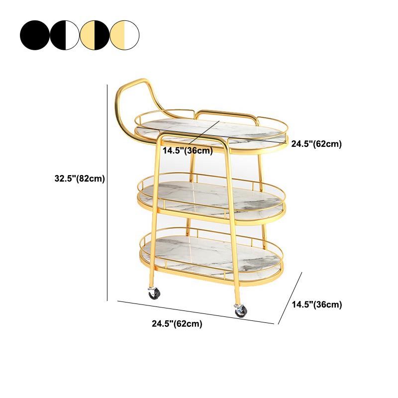 32.28"H Modern Rolling Prep Table Metal Prep Table for Home Use