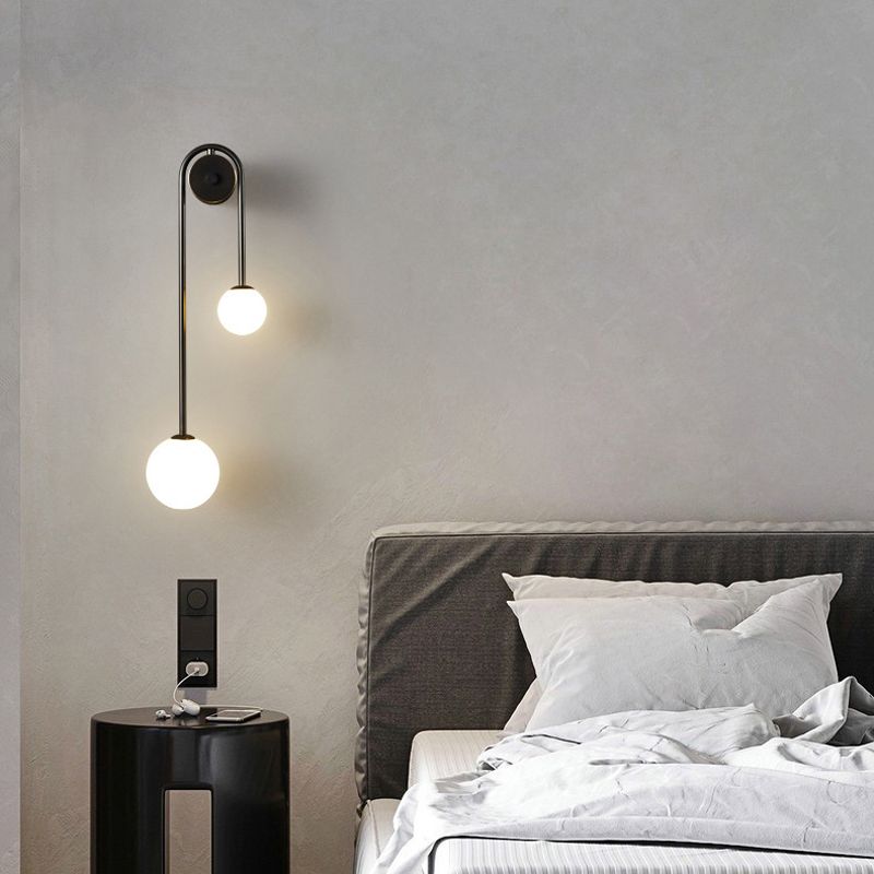 Industrial Wall Light Glass Ball Shade Wall Light Sconce for Living Room