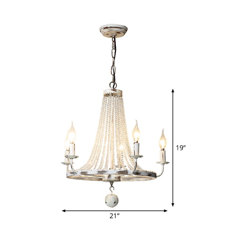 Lampadario del soffitto di candele bianco in difficoltà Crystal 5/6/8.
