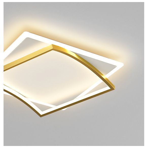 Modern Minimalist Double Geometric Flush Mount Light Metal LED Bedroom Flush Ceiling Light