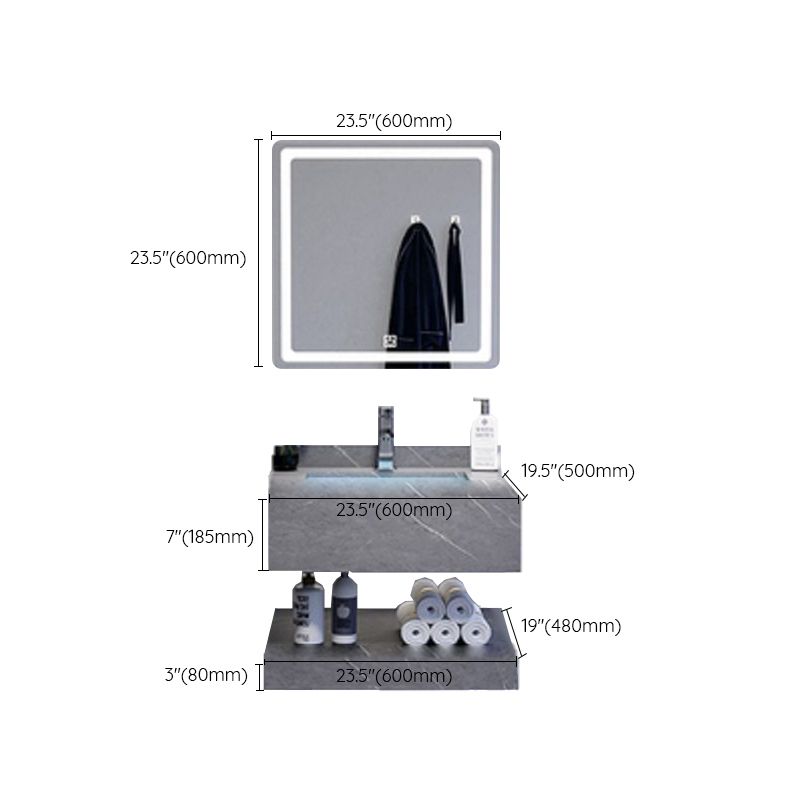 Modern Sink Vanity Wall Mounted Standard Bathroom Vanity with Mirror