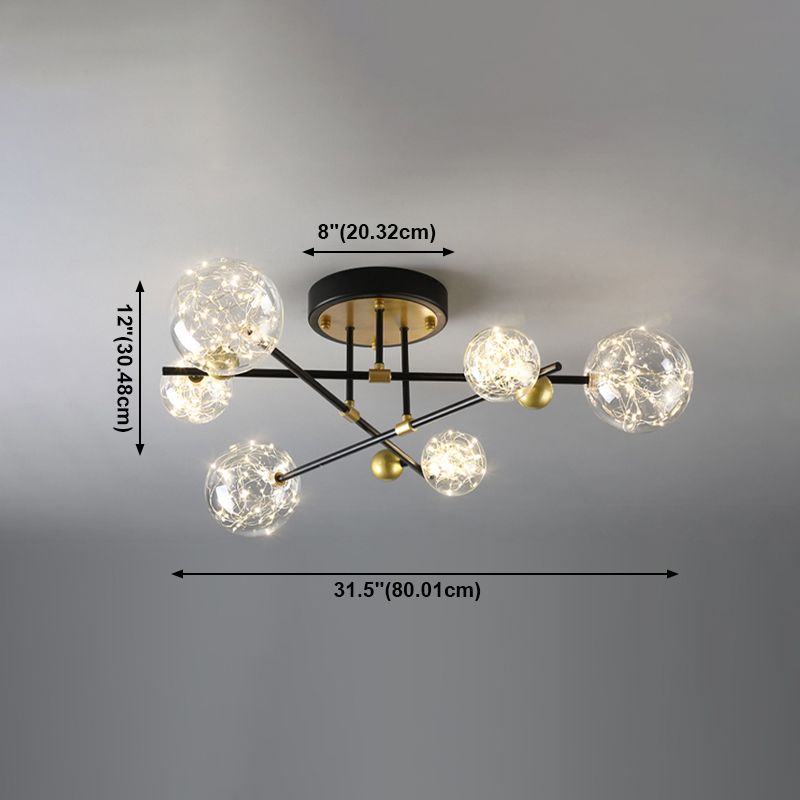 Plafonnier multi-têtes de style contemporain pour salon