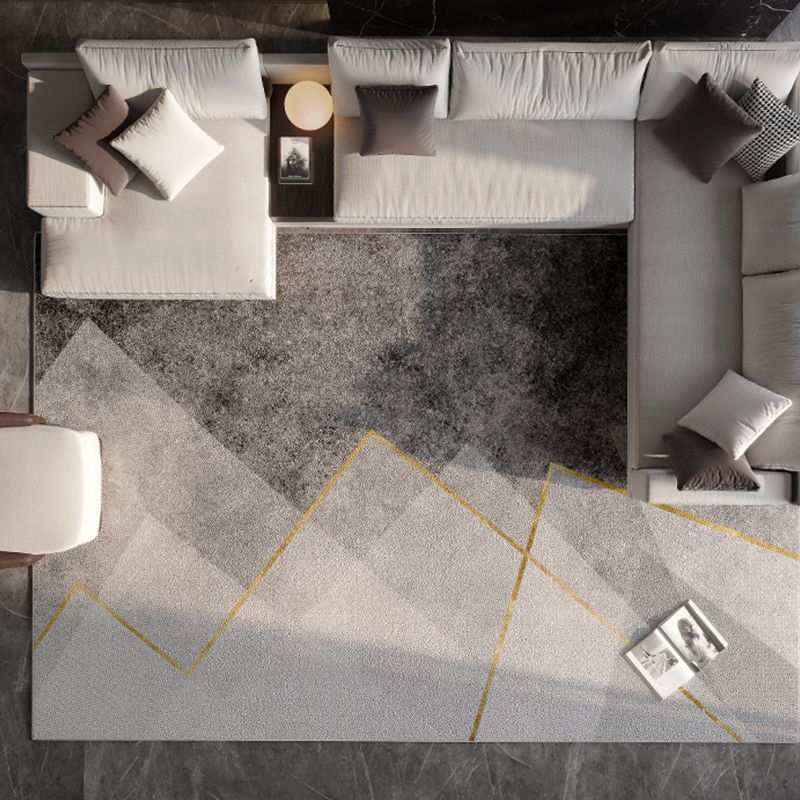 Modern Graphic Pattern Rug Polyester Carpet Pet Friendly Indoor Rug for Home Decoration