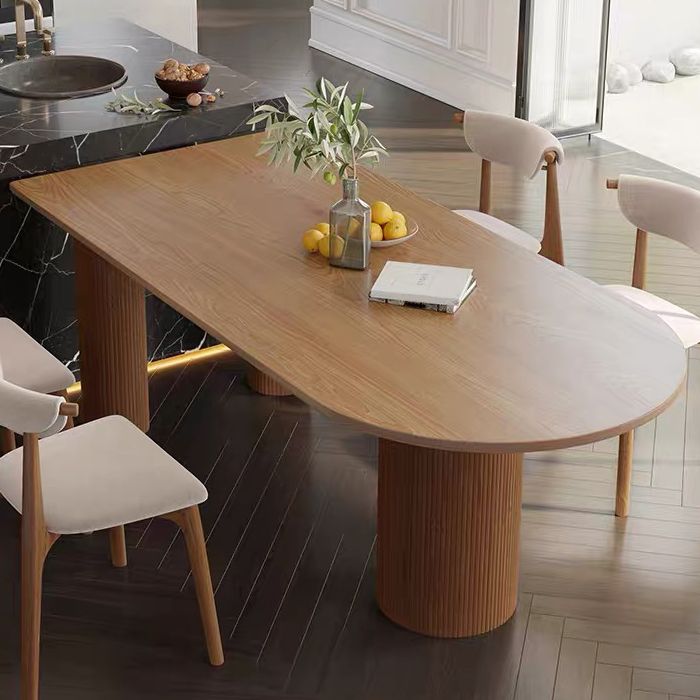 Mesa de comedor contemporánea mesa de madera maciza con 3 patas para cenar