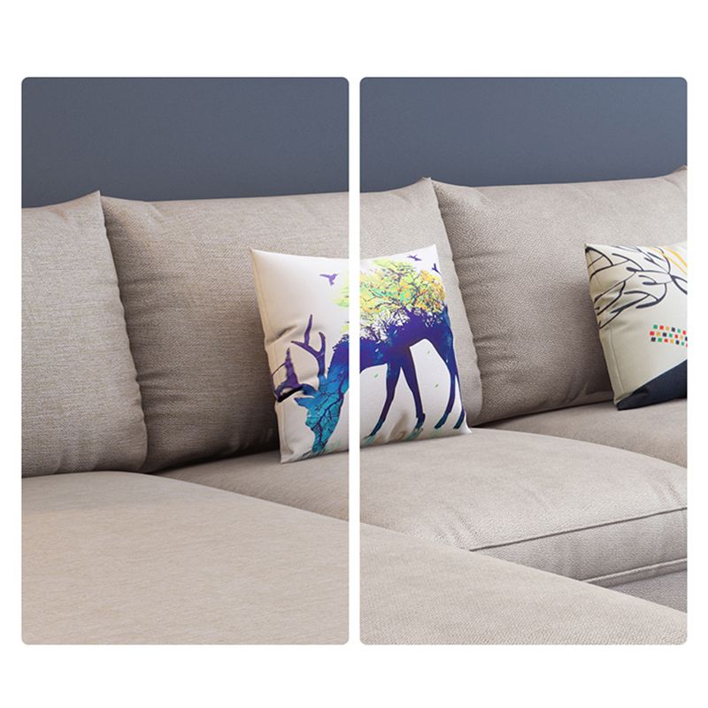 34.6"High Pillow Top Arm Sectional Contemporary Cushion Back for Living Room