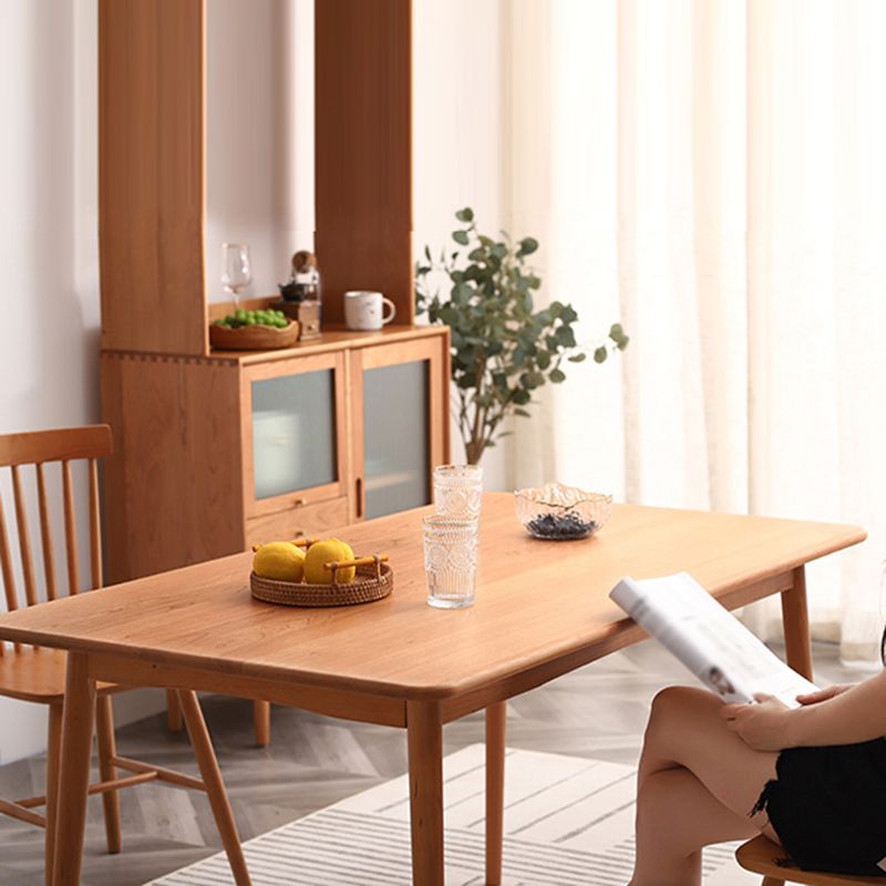 Table à manger en bois cerise moderne 4 jambes table en bois massif pour la maison