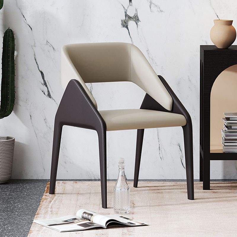 Modern Style Arm Chair Metal Open Back Dining Room Chair for Kitchen