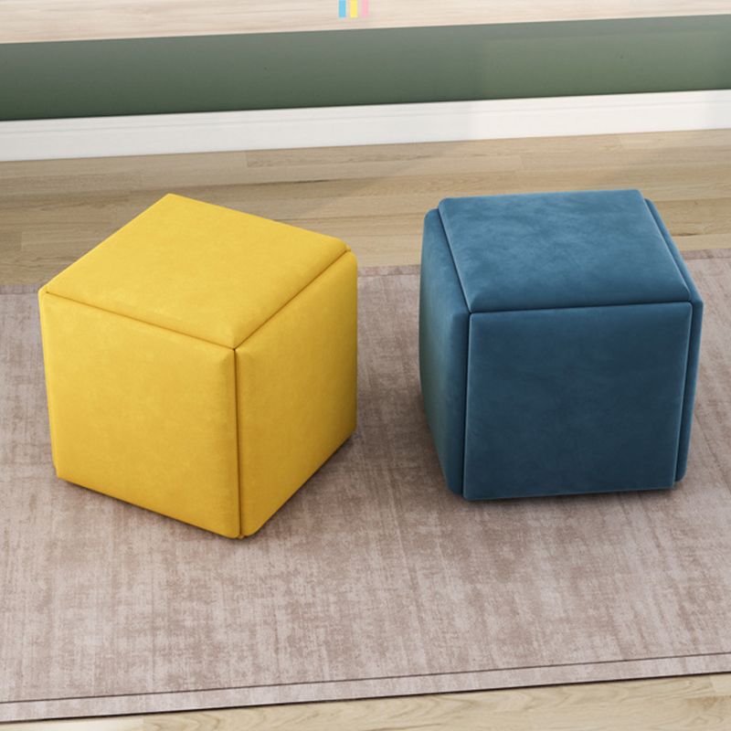 Modern Velvet Target Pouf Plain Square with Storage Stain Resistant Storage Ottoman