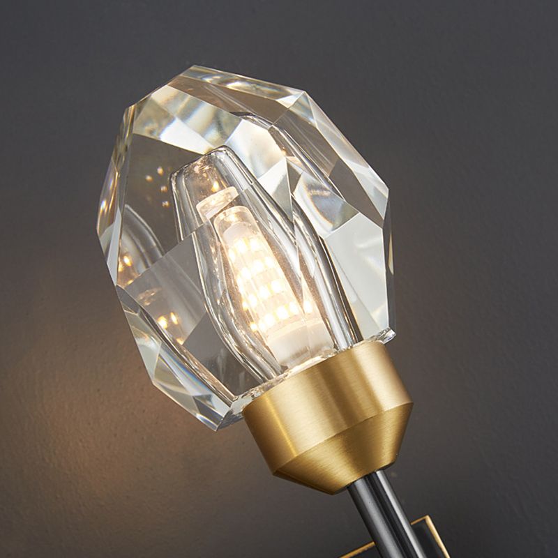 Schwarzsteinförmige Leuchtenleuchte Einfachheitstil Kristallwandhalterung Leuchte Leuchte