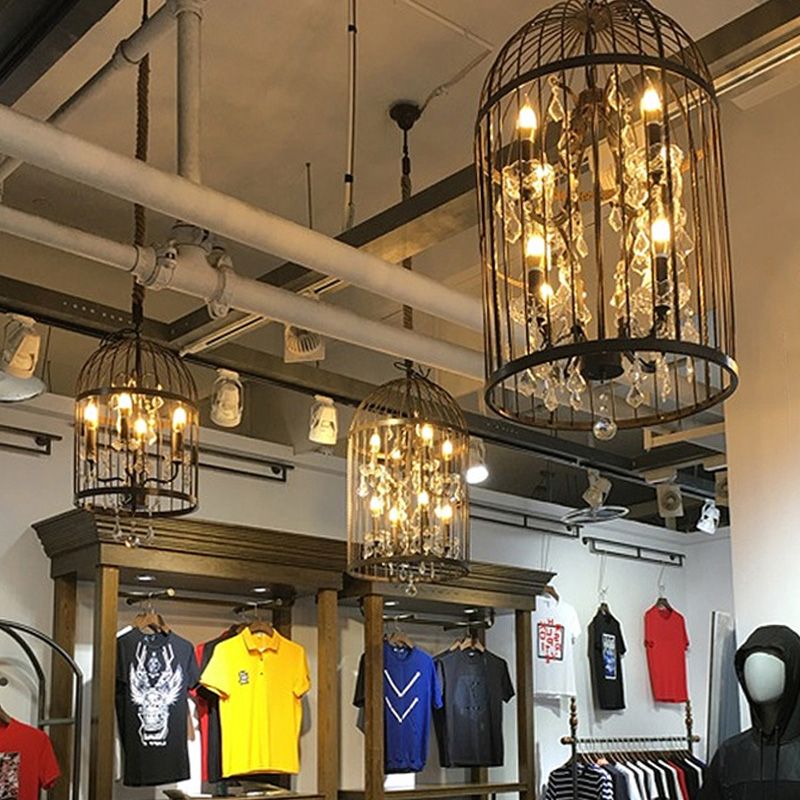 Chandelier Pendant Light Industrial Style Metal Bird Cage Pendant Lighting Fixture
