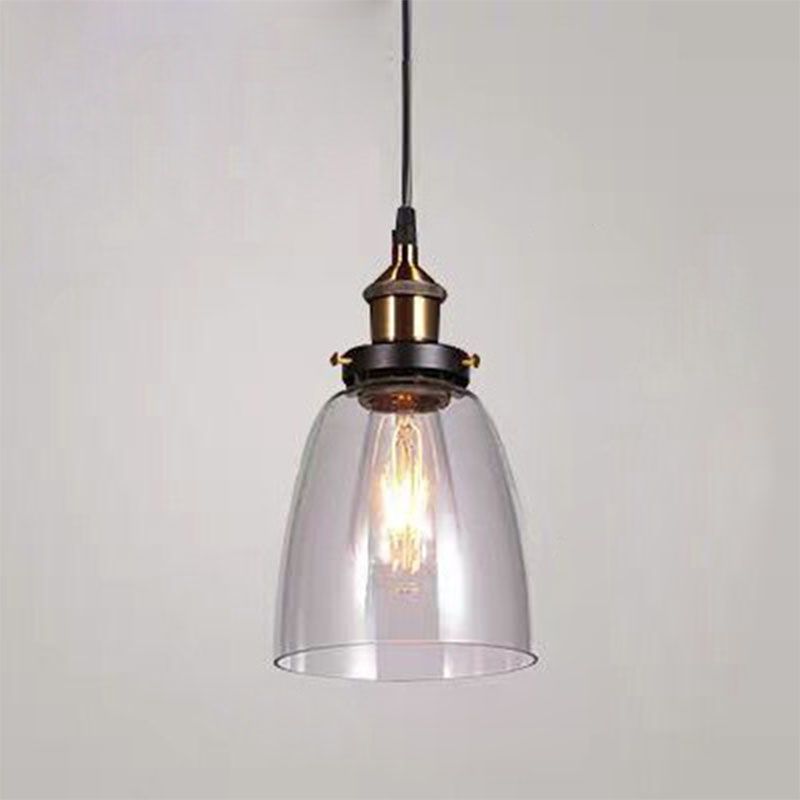 Dinning Room One Head Hanging Light Transparent Glass Modern Down Lighting Pendant