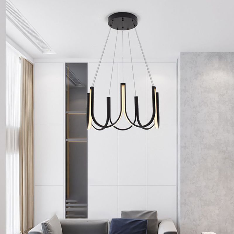 Lampadella geometrica nera LED moderna LED sospesa con alluminio per camera da letto