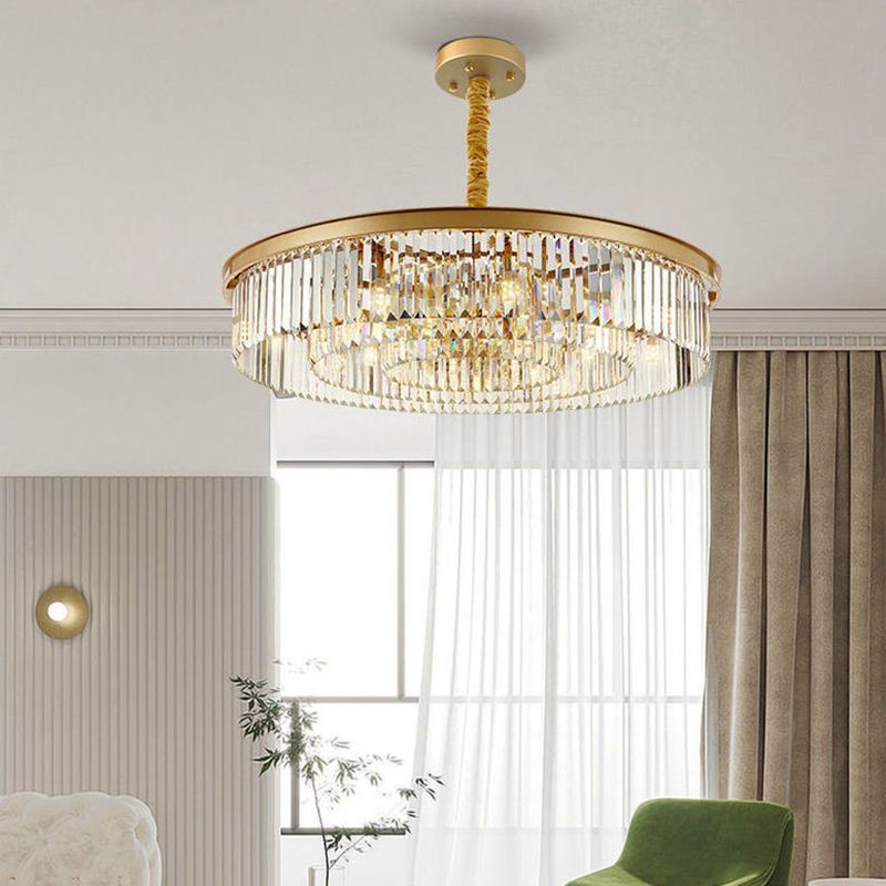 Plafonnier rond en cristal de Style Simple et moderne, luminaire décoratif d'intérieur, idéal pour un salon