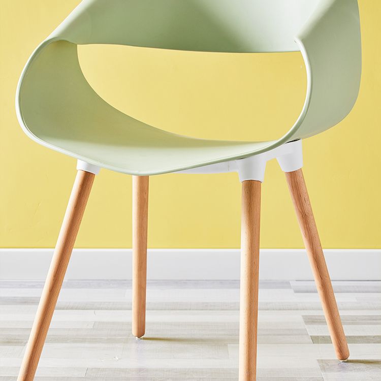 Scandinavian Armless Dining Chairs Eames Side Dining Chairs with Wood Legs