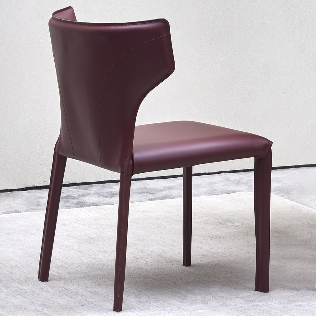 Wingback Side Chair Faux Leather Armless Dining Chairs for Home