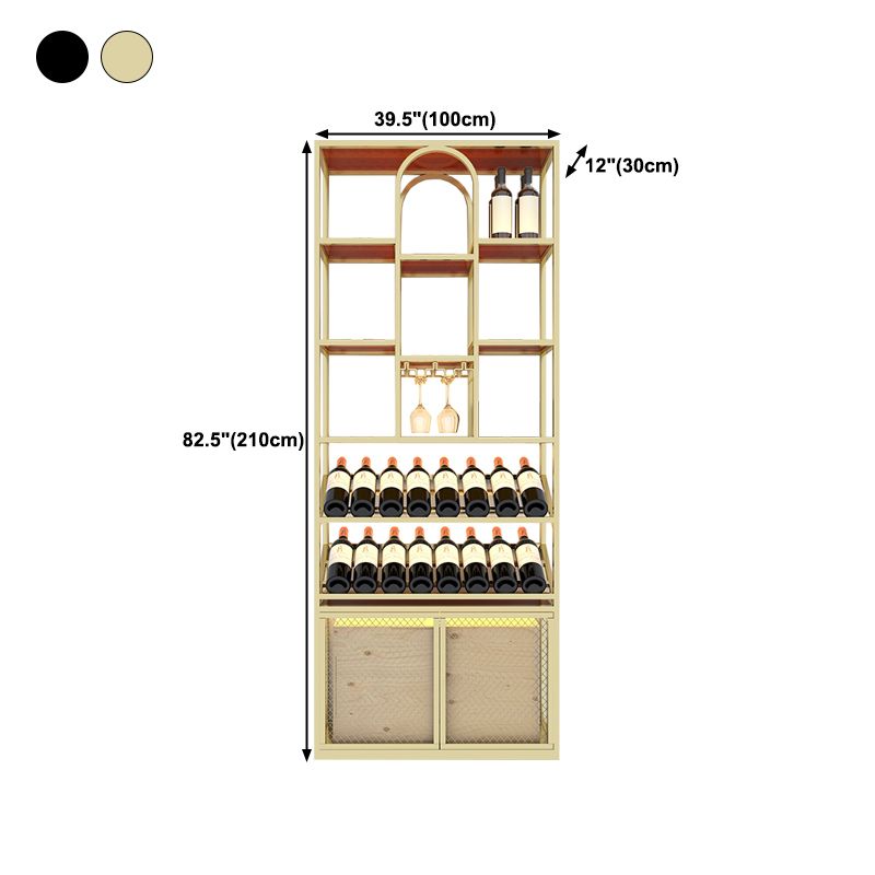 Iron Floor Wine Bottle & Glass Rack Industrial Wine Rack Kit