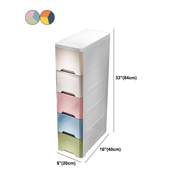 Contemporary Storage Cabinet Plastic Wardrobe Armoire with Drawer