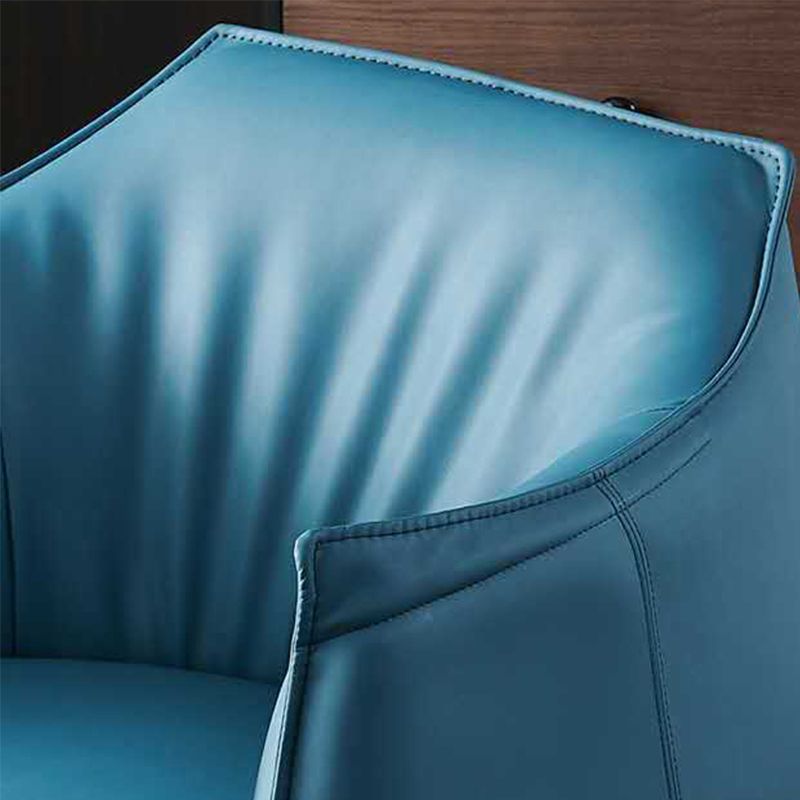 Contemporary 33.46"Wide Faux Leather Fixed Back Sponge Arm Chair