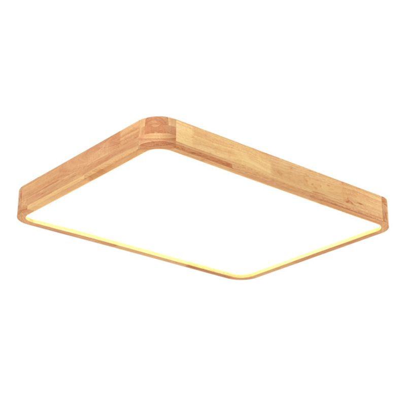 Rechteckige, bündige Deckenleuchten, moderne Holz-Flushmont-Leuchten
