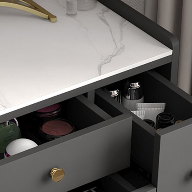 Contemporary Dresser Wooden Makeup Counter With 3 Storage Drawers for Bedroom