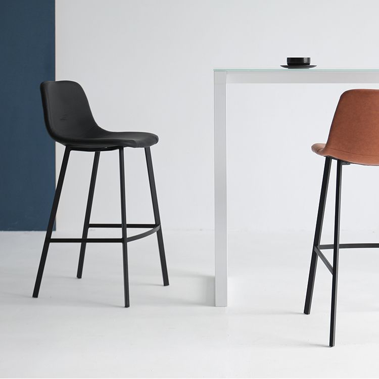 Modern Style Bar-stool PU Leather Counter Bar Stool with Metal Legs for Restaurant