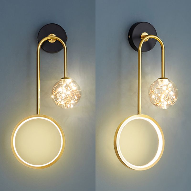 Metallo lampada appesa a parete in vetro a parete a parete in metallo a parete a parete con piastra backplate metallica