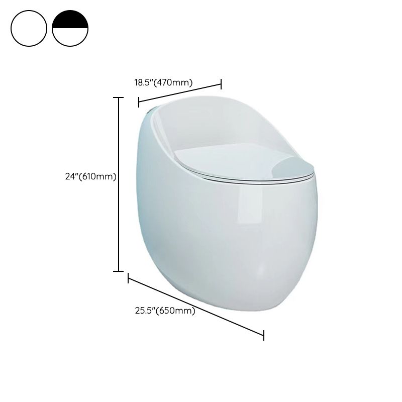 Modern Skirted One Piece Toilet Floor Mounted Flush Toilet with Toilet Seat