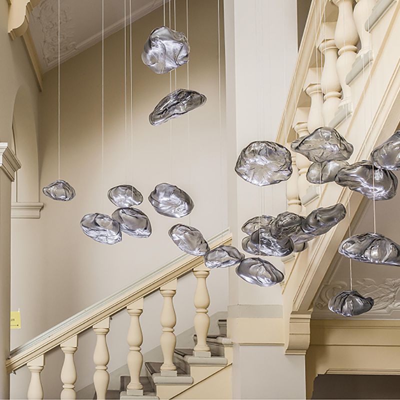 1 Lichthängeleuchte moderne geometrische Federlampe für das Restaurant