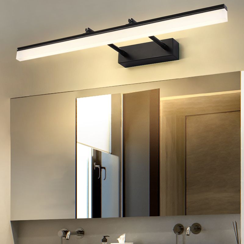 Strip Shape Wall Lighting Modern Style Metal 1 Light Sconce Light for Shower Room